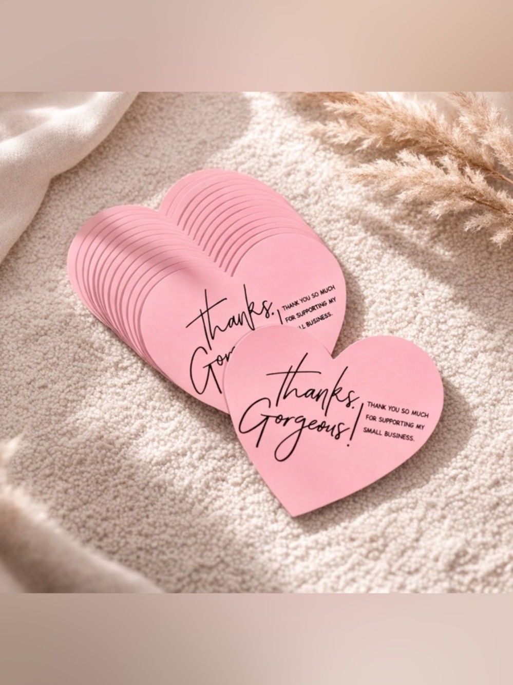 150 Thank You Heart Cards – 5 Beautiful Designs Best Value Bulk Set 💕 - Picture 9 of 9